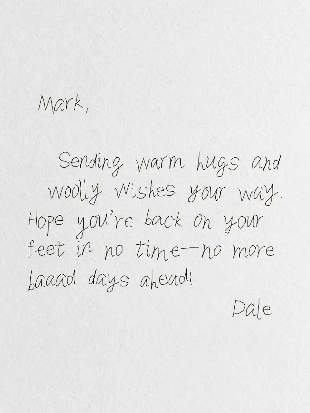 Upcoming right page for Get Well Soon cards